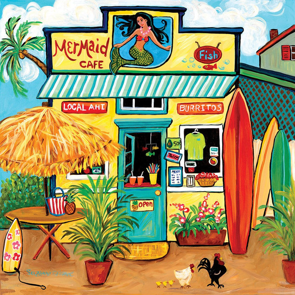 SUNSOUT INC - Mermaid Cafe - 500 pc Jigsaw Puzzle by Artist: Suzanne Etienne - Finished Size 19" x 19" - MPN# 47170