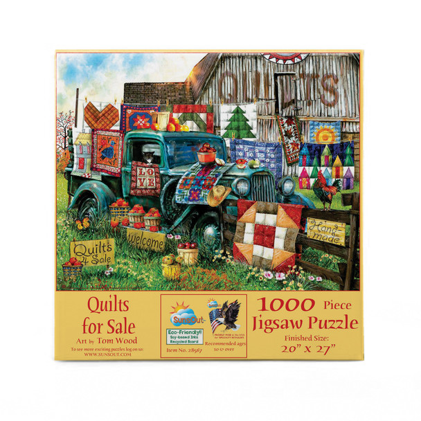 SUNSOUT INC - Quilts for Sale - 1000 pc Jigsaw Puzzle by Artist: Tom Wood - Finished Size 20" x 27" - MPN# 28567