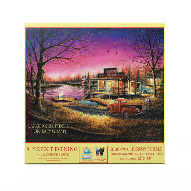 SUNSOUT INC - A Perfect Evening - 1000 pc Large Pieces Jigsaw Puzzle by Artist: Chuck Black - Finished Size 27" x 35" - MPN# 55139