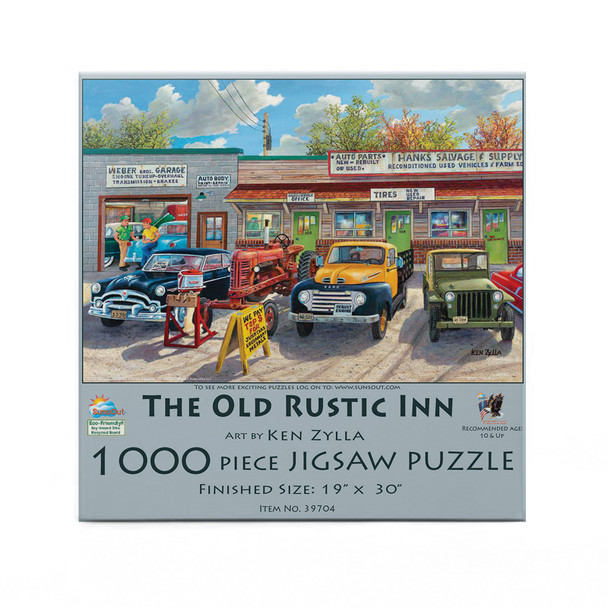 SUNSOUT INC - The Old Rustic Inn - 1000 pc Jigsaw Puzzle by Artist: Ken Zylla - Finished Size 19" x 30" - MPN# 39704