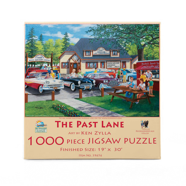 SUNSOUT INC - The Past Lane - 1000 pc Jigsaw Puzzle by Artist: Ken Zylla - Finished Size 19" x 30" - MPN# 39656