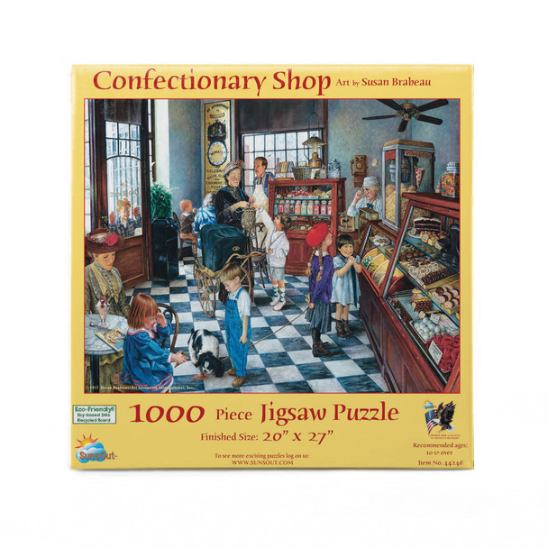 SUNSOUT INC - Confectionary Shop - 1000 pc Jigsaw Puzzle by Artist: Susan Brabeau - Finished Size 20" x 27" - MPN# 44246