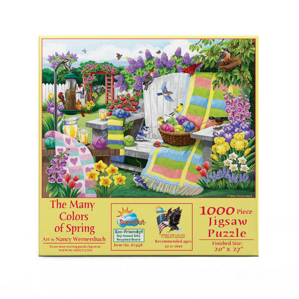 SUNSOUT INC - The Many Colors of Spring - 1000 pc Jigsaw Puzzle by Artist: Nancy Wernersbach - Finished Size 20" x 27" - MPN# 62948