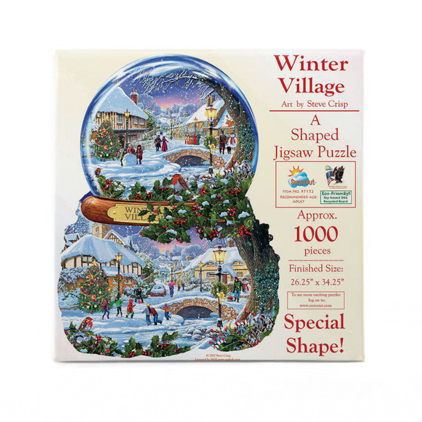 SUNSOUT INC - Winter Village - 1000 pc Special Shape Jigsaw Puzzle by Artist: Steve Crisp - Finished Size 26.25" x 34.25" Christmas - MPN# 97152