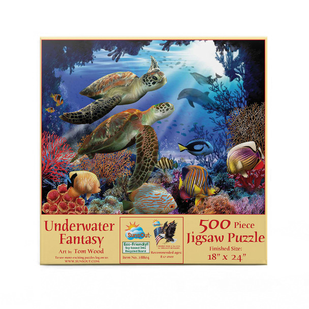 SUNSOUT INC - Underwater Fantasy - 500 pc Jigsaw Puzzle by Artist: Tom Wood - Finished Size 18" x 24" - MPN# 28804 SUNSOUT INC - Underwater Fantasy - 500 pc Jigsaw Puzzle by Artist: Tom Wood - Finished Size 18" x 24" - MPN# 28804