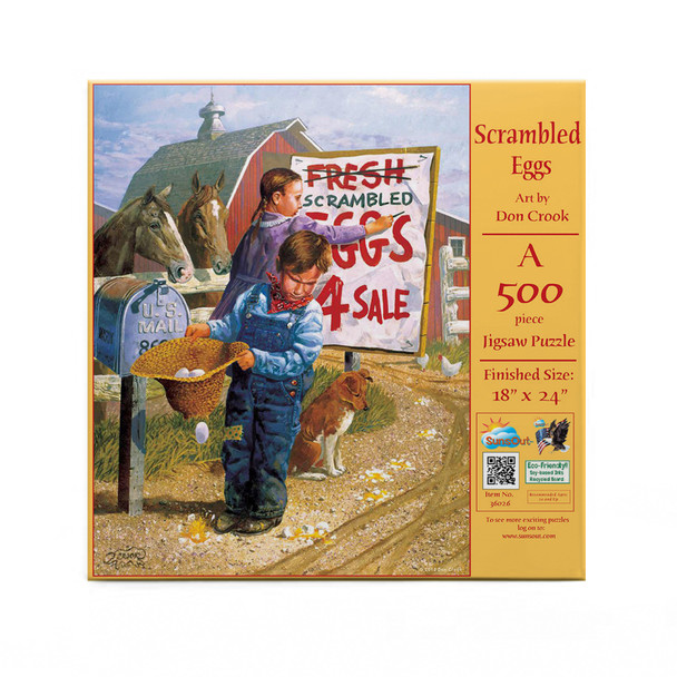 SUNSOUT INC - Scrambled Eggs - 500 pc Jigsaw Puzzle by Artist: Don Crook - Finished Size 18" x 24" - MPN# 36026