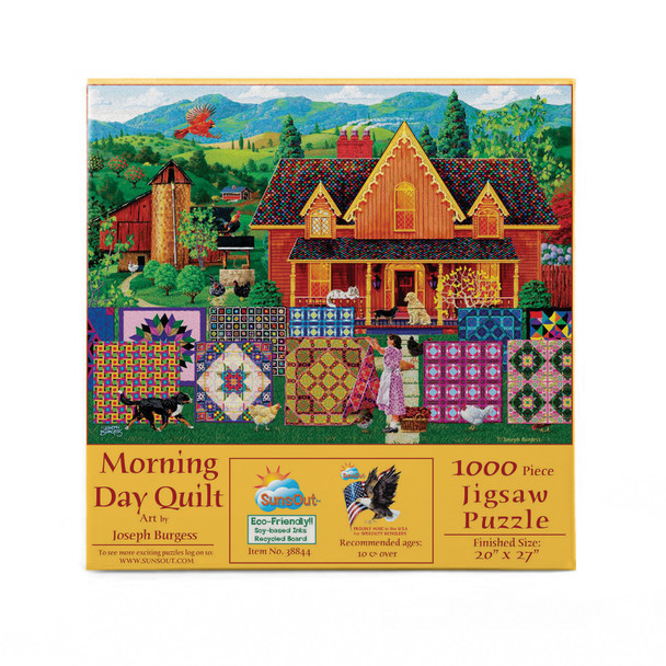 SUNSOUT INC - Morning Day Quilt - 1000 pc Jigsaw Puzzle by Artist: Joseph Burgess - Finished Size 20" x 27" - MPN# 38844