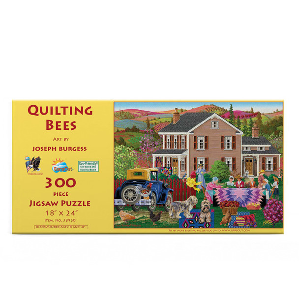 SUNSOUT INC - Quilting Bees - 300 pc Jigsaw Puzzle by Artist: Joseph Burgess - Finished Size 18" x 24" - MPN# 38960
