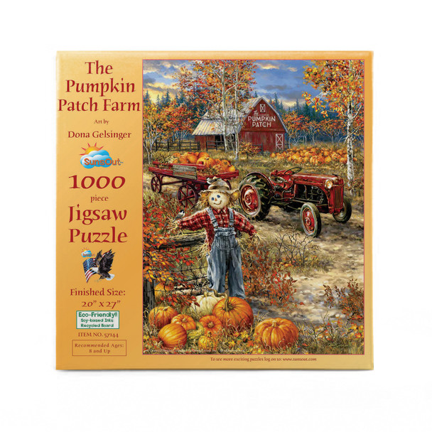 SUNSOUT INC - The Pumpkin Patch Farm - 1000 pc Jigsaw Puzzle by Artist: Dona Gelsinger - Finished Size 20" x 27" Halloween - MPN# 57144