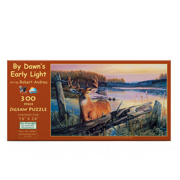 SUNSOUT INC - By Dawn's Early Light - 300 pc Jigsaw Puzzle by Artist: Robert Andrea - Finished Size 16" x 26" - MPN# 60841