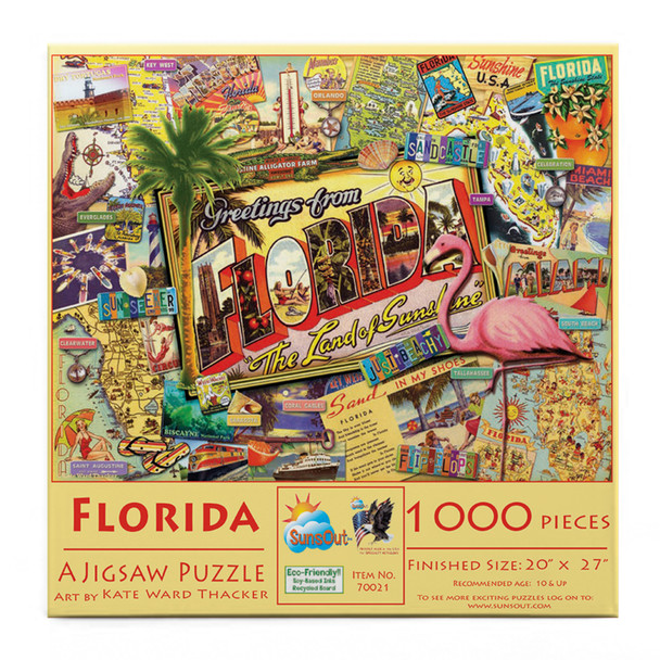 SUNSOUT INC - Florida - 1000 pc Jigsaw Puzzle by Artist: Kate Ward Thacker - Finished Size 20" x 27" - MPN# 70021