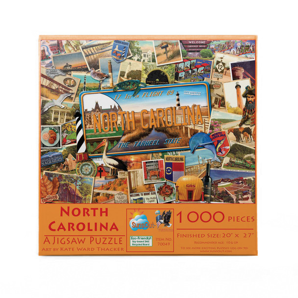 SUNSOUT INC - North Carolina - 1000 pc Jigsaw Puzzle by Artist: Kate Ward Thacker - Finished Size 20" x 27" - MPN# 70049