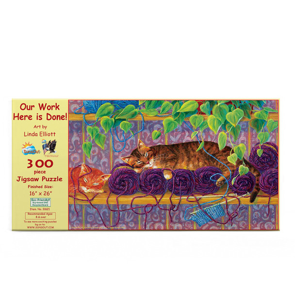 SUNSOUT INC - Our Work is Done Here - 300 pc Jigsaw Puzzle by Artist: Linda Elliott - Finished Size 16" x 26" - MPN# 31621