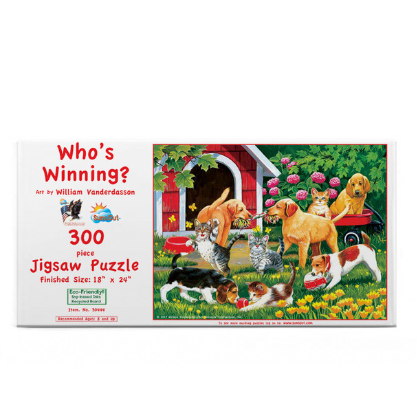 SUNSOUT INC - Who's Winning - 300 pc Jigsaw Puzzle by Artist: William Vanderdasson - Finished Size 18" x 24" - MPN# 30444