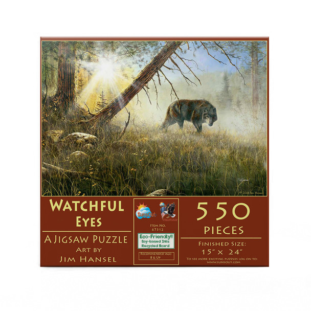 SUNSOUT INC - Watchful Eyes - 550 pc Jigsaw Puzzle by Artist: Jim Hansel - Finished Size 15" x 24" - MPN# 67312