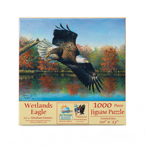 SUNSOUT INC - Wetlands Eagle - 1000 pc Jigsaw Puzzle by Artist: Abraham Hunter - Finished Size 20" x 27" - MPN# 69607