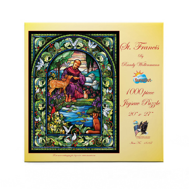 SUNSOUT INC - St. Francis - 1000 pc Jigsaw Puzzle by Artist: Randy Wollenmann - Finished Size 20" x 27" - MPN# 18167