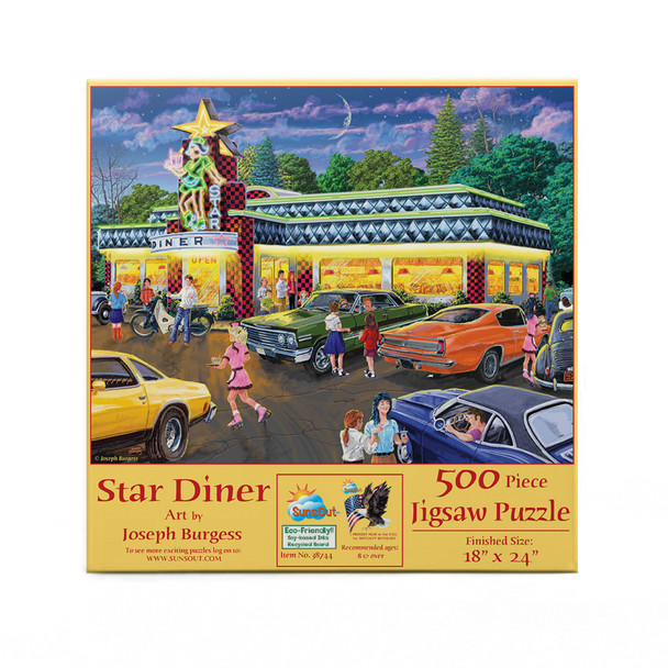 SUNSOUT INC - Star Diner - 500 pc Jigsaw Puzzle by Artist: Joseph Burgess - Finished Size 18" x 24" - MPN# 38744