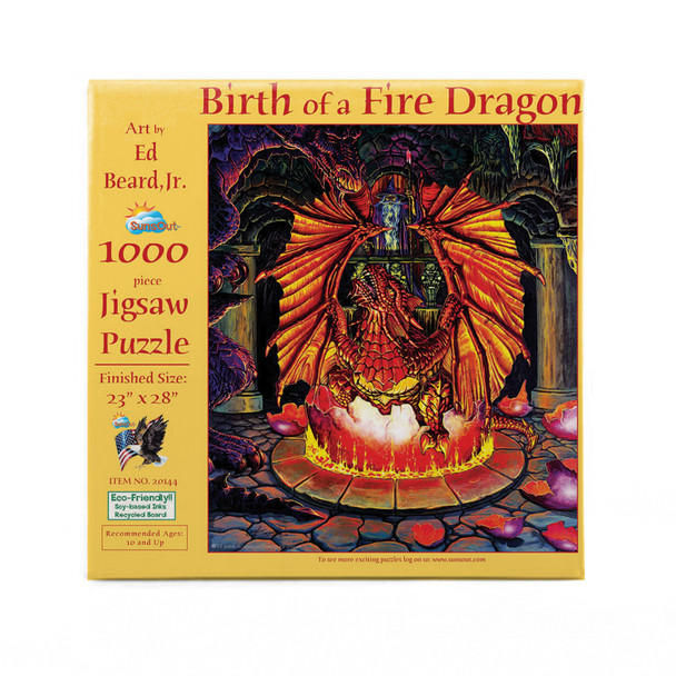 SUNSOUT INC - Birth of a Fire Dragon - 1000 pc Jigsaw Puzzle by Artist: Ed Beard Jr - Finished Size 23" x 28" - MPN# 20144