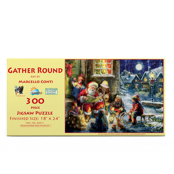 SUNSOUT INC - Gather Round - 300 pc Jigsaw Puzzle by Artist: Marcello Conti - Finished Size 18" x 24" Christmas - MPN# 60671