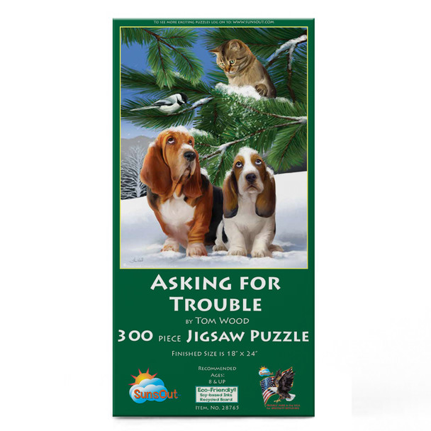 SUNSOUT INC - Asking for Trouble - 300 pc Jigsaw Puzzle by Artist: Tom Wood - Finished Size 18" x 24" - MPN# 28765