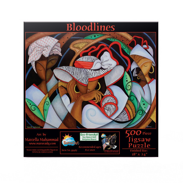 SUNSOUT INC - Bloodlines - 500 pc Jigsaw Puzzle by Artist: Marcella Muhammad - Finished Size 18" x 24" - MPN# 39467