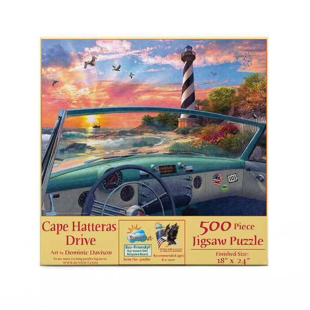 SUNSOUT INC - Cape Hatteras Drive - 500 pc Jigsaw Puzzle by Artist: Dominic Davison - Finished Size 18" x 24" - MPN# 50080 SUNSOUT INC - Cape Hatteras Drive - 500 pc Jigsaw Puzzle by Artist: Dominic Davison - Finished Size 18" x 24" - MPN# 50080