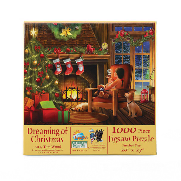 SUNSOUT INC - Dreaming of Christmas - 1000 pc Jigsaw Puzzle by Artist: Tom Wood - Finished Size 20" x 27" Christmas - MPN# 28816