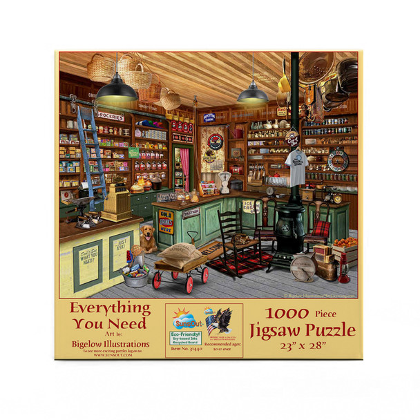 SUNSOUT INC - Everything - 1000 pc Jigsaw Puzzle by Artist: Bigelow Illustrations - Finished Size 23" x 28" - MPN# 31440 SUNSOUT INC - Everything - 1000 pc Jigsaw Puzzle by Artist: Bigelow Illustrations - Finished Size 23" x 28" - MPN# 31440