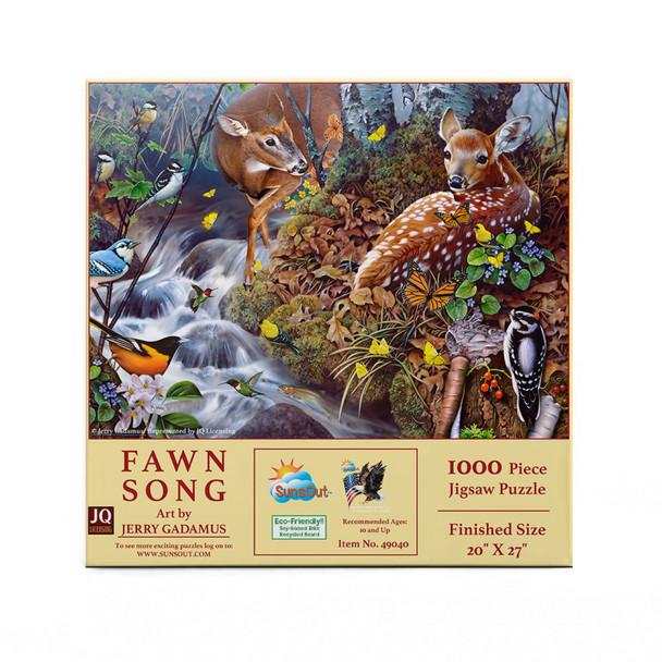 SUNSOUT INC - Fawn Song - 1000 pc Jigsaw Puzzle by Artist: Jerry Gadamus - Finished Size 20" x 27" - MPN# 49040