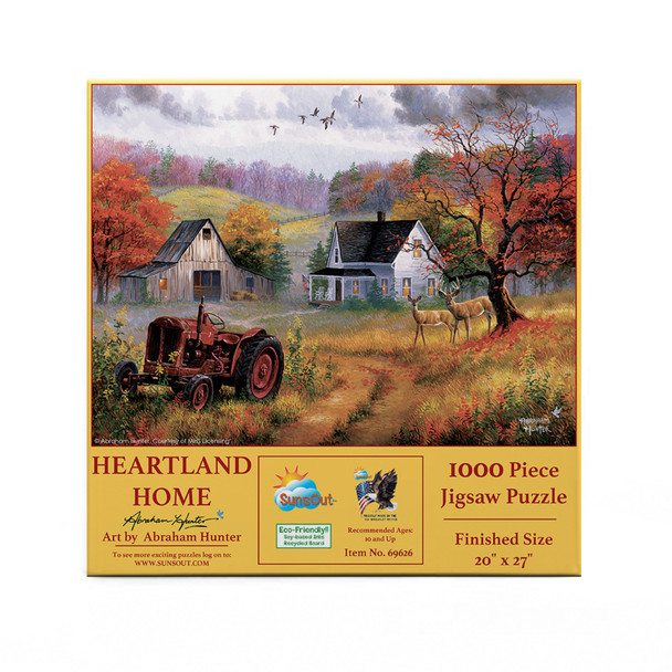 SUNSOUT INC - Heartland Home - 1000 pc Jigsaw Puzzle by Artist: Abraham Hunter - Finished Size 20" x 27" - MPN# 69626 SUNSOUT INC - Heartland Home - 1000 pc Jigsaw Puzzle by Artist: Abraham Hunter - Finished Size 20" x 27" - MPN# 69626
