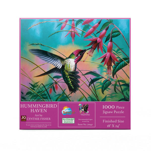 SUNSOUT INC - Hummingbird Haven - 500 pc Jigsaw Puzzle by Artist: Cynthie Fisher - Finished Size 18" x 24" - MPN# 70941