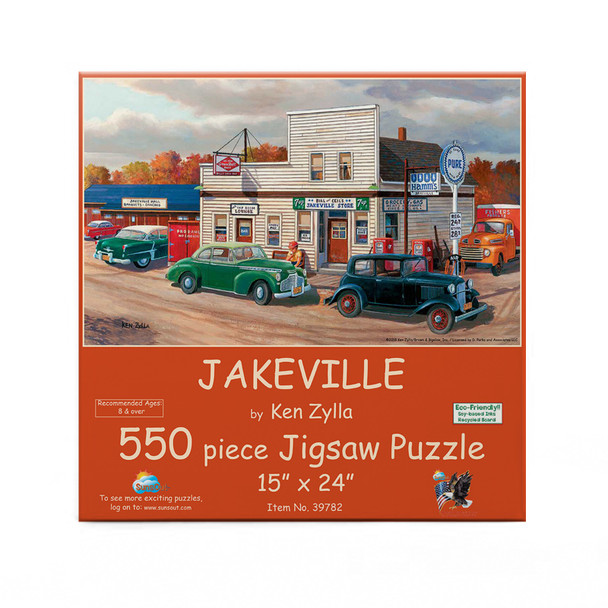 SUNSOUT INC - Jakeville - 550 pc Jigsaw Puzzle by Artist: Ken Zylla - Finished Size 15" x 24" - MPN# 39782