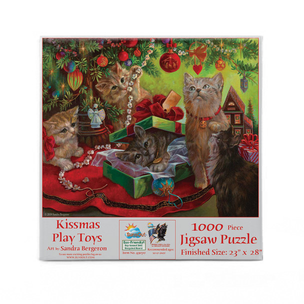 SUNSOUT INC - Kissmas Play Toys - 1000 pc Jigsaw Puzzle by Artist: Sandra Bergeron - Finished Size 23" x 28" Christmas - MPN# 49070