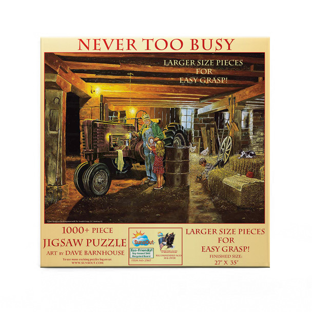 SUNSOUT INC - Never too Busy - 1000 pc Large Pieces Jigsaw Puzzle by Artist: Dave Barnhouse - Finished Size 27" x 35" - MPN# 27817