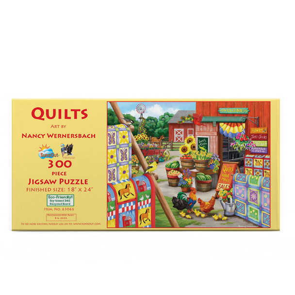 SUNSOUT INC - Quilts - 300 pc Jigsaw Puzzle by Artist: Nancy Wernersbach - Finished Size 18" x 24" - MPN# 63066
