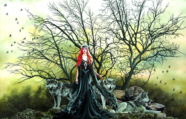 SUNSOUT INC - Red Haired Witch - 1000 pc Jigsaw Puzzle by Artist: Nene Thomas - Finished Size 19" x 30" Halloween - MPN# 67609