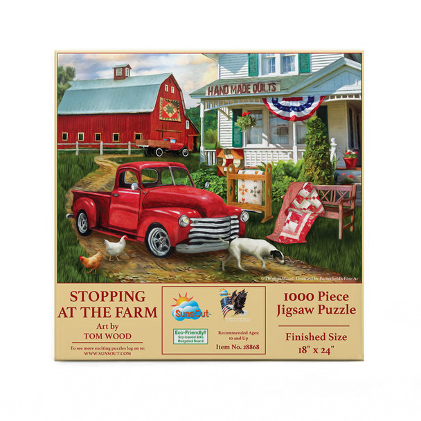 SUNSOUT INC - Stopping at the Farm - 500 pc Jigsaw Puzzle by Artist: Tom Wood - Finished Size 18" x 24" - MPN# 28868