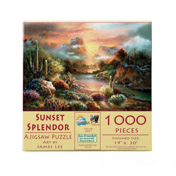 SUNSOUT INC - Sunset Splendor - 1000 pc Jigsaw Puzzle by Artist: James Lee - Finished Size 19" x 30" - MPN# 18057