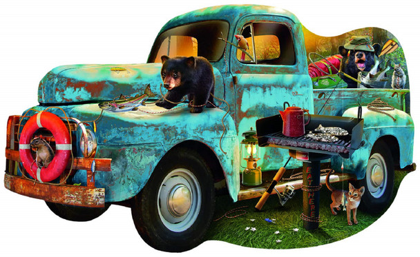 SUNSOUT INC - The Blue Truck - 1000 pc Special Shape Jigsaw Puzzle by Artist: James Piazza - Finished Size 20.875" x 34.5" - MPN# 97032