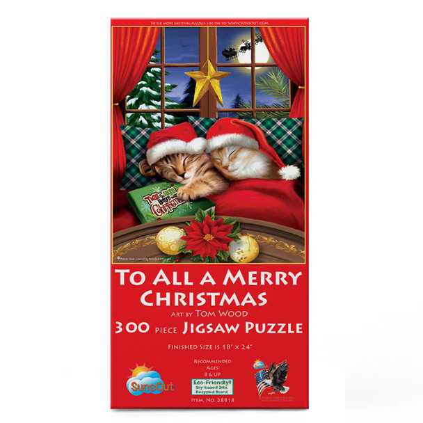 SUNSOUT INC - To All a Merry Christmas - 300 pc Jigsaw Puzzle by Artist: Tom Wood - Finished Size 18" x 24" Christmas - MPN# 28818