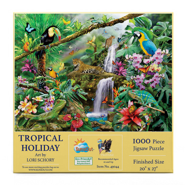 SUNSOUT INC - Tropical Holiday - 1000 pc Jigsaw Puzzle by Artist: Lori Schory - Finished Size 20" x 27" - MPN# 35098
