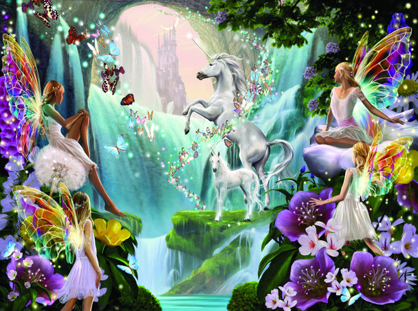 SUNSOUT INC - Unicorn and Fairy - 1000 pc Jigsaw Puzzle by Artist: Garry Walton - Finished Size 20" x 27" - MPN# 47230