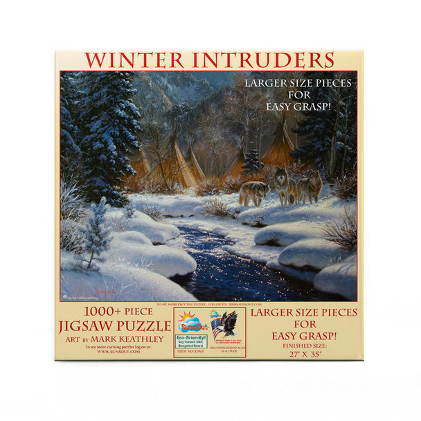 SUNSOUT INC - Winter Intruders - 1000 pc Large Pieces Jigsaw Puzzle by Artist: Mark Keathley - Finished Size 27" x 35" - MPN# 52965