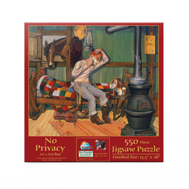 SUNSOUT INC - No Privacy - 550 pc Jigsaw Puzzle by Artist: Les Ray - Finished Size 15.5" x 18" - MPN# 25224