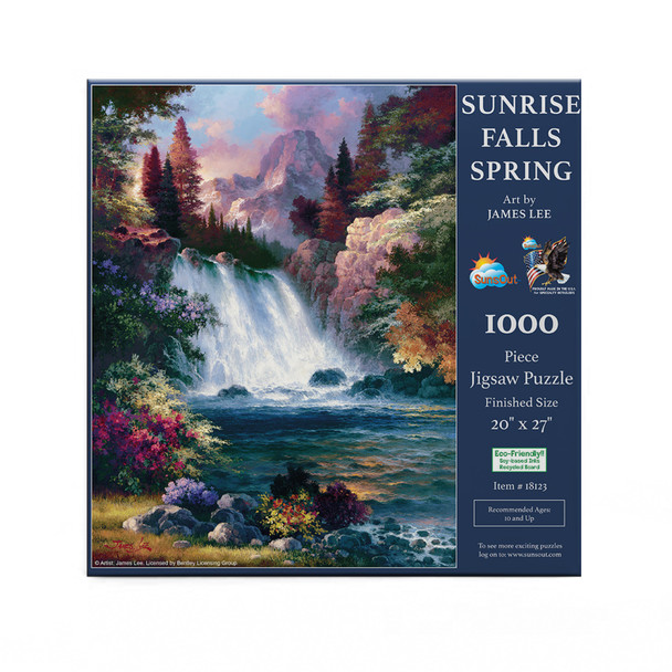 SUNSOUT INC - Sunrise Falls Spring - 1000 pc Jigsaw Puzzle by Artist: James Lee - Finished Size 20" x 27" - MPN# 18123