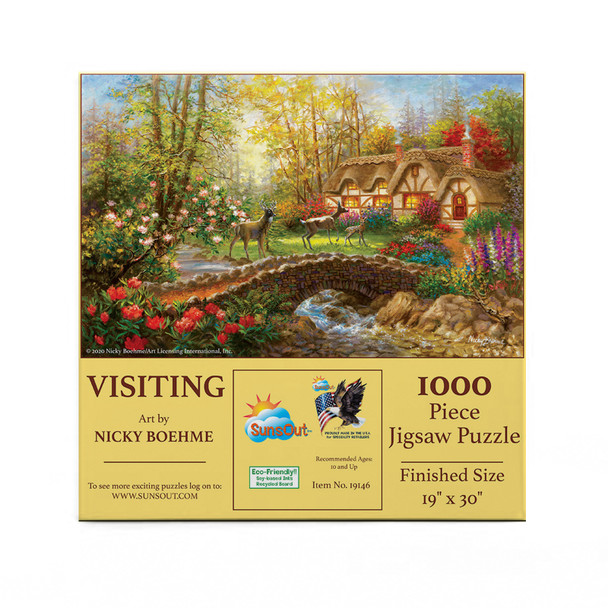 SUNSOUT INC - Visiting - 1000 pc Jigsaw Puzzle by Artist: Nicky Boehme - Finished Size 19" x 30" - MPN# 19146
