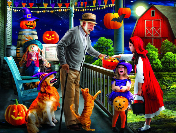 SUNSOUT INC - Halloween at Grandpa's - 500 pc Jigsaw Puzzle by Artist: Tom Wood - Finished Size 18" x 24" Halloween - MPN# 28917
