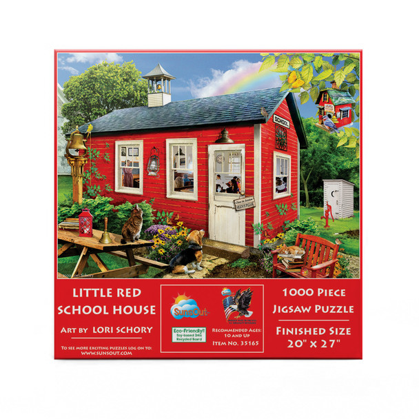 SUNSOUT INC - Little Red School House - 1000 pc Jigsaw Puzzle by Artist: Lori Schory - Finished Size 20" x 27" - MPN# 35165