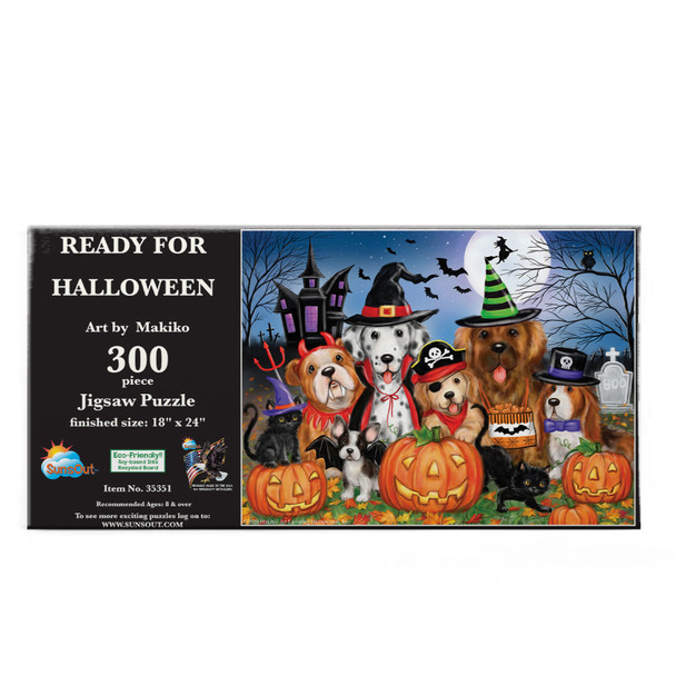 SUNSOUT INC - Ready for Halloween - 300 pc Jigsaw Puzzle by Artist: Makiko - Finished Size 18" x 24" Halloween - MPN# 35351